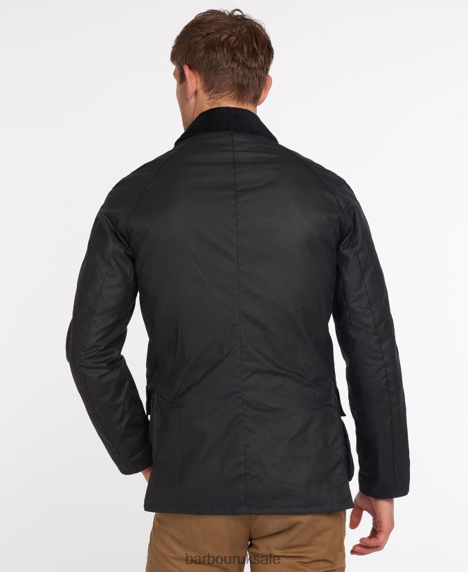 Ashby Wax Jacket Barbour Men R08LB65 Clothing Black