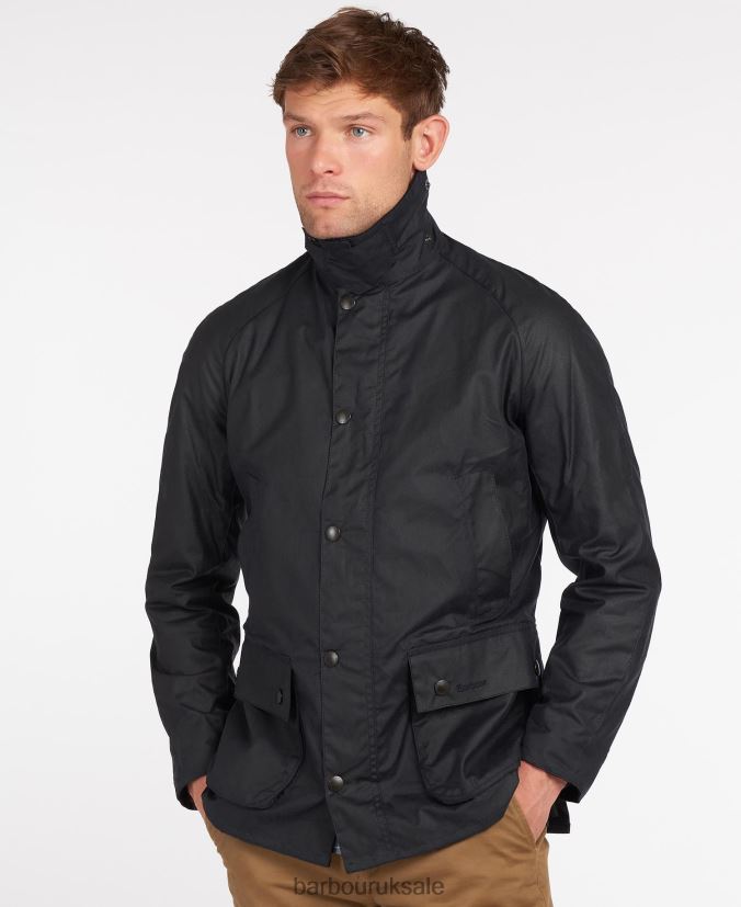 Ashby Wax Jacket Barbour Men R08LB65 Clothing Black