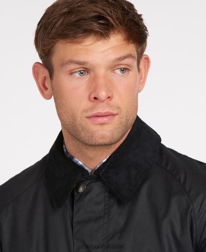 Ashby Wax Jacket Barbour Men R08LB65 Clothing Black