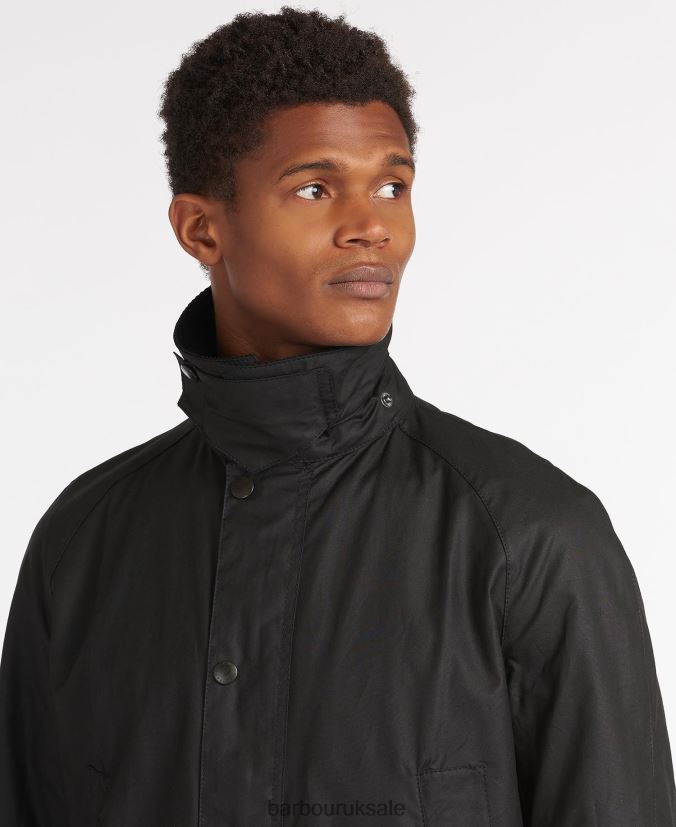 Ashby Wax Jacket Barbour Men R08LB68 Clothing Black