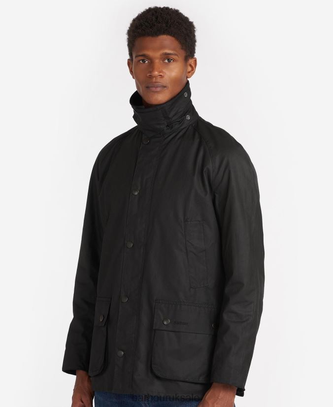 Ashby Wax Jacket Barbour Men R08LB68 Clothing Black