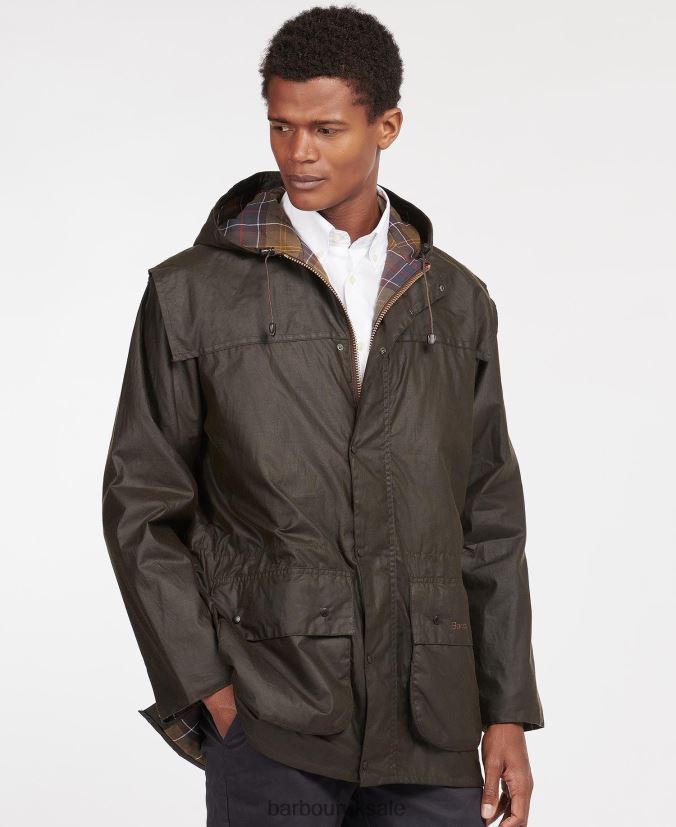 Classic Durham Wax Jacket Barbour Men R08LB643 Clothing Olive