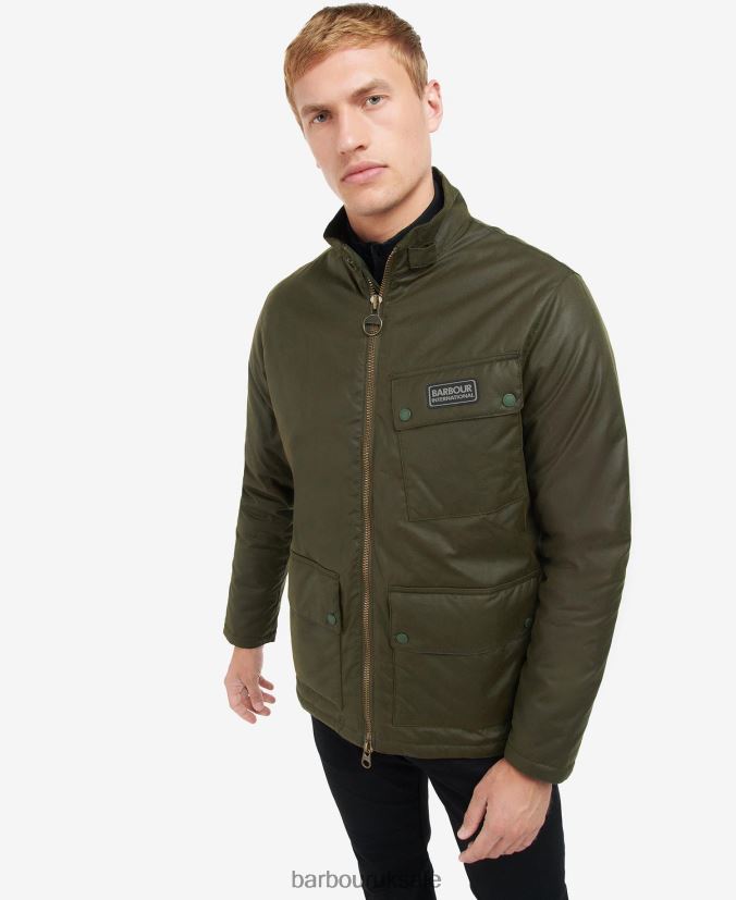 Crescent Waxed Jacket Barbour Men R08LB659 Clothing Archive Olive - Click Image to Close