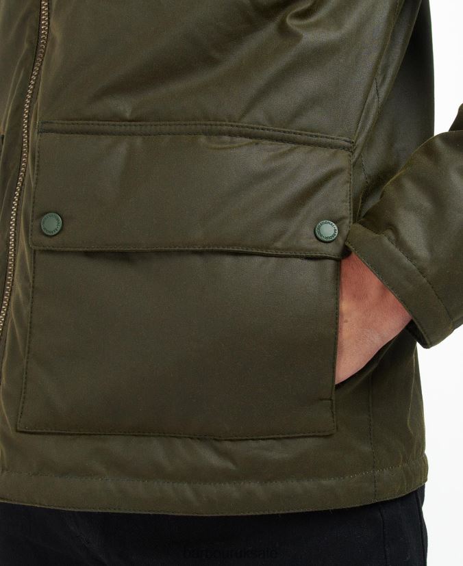 Crescent Waxed Jacket Barbour Men R08LB659 Clothing Archive Olive