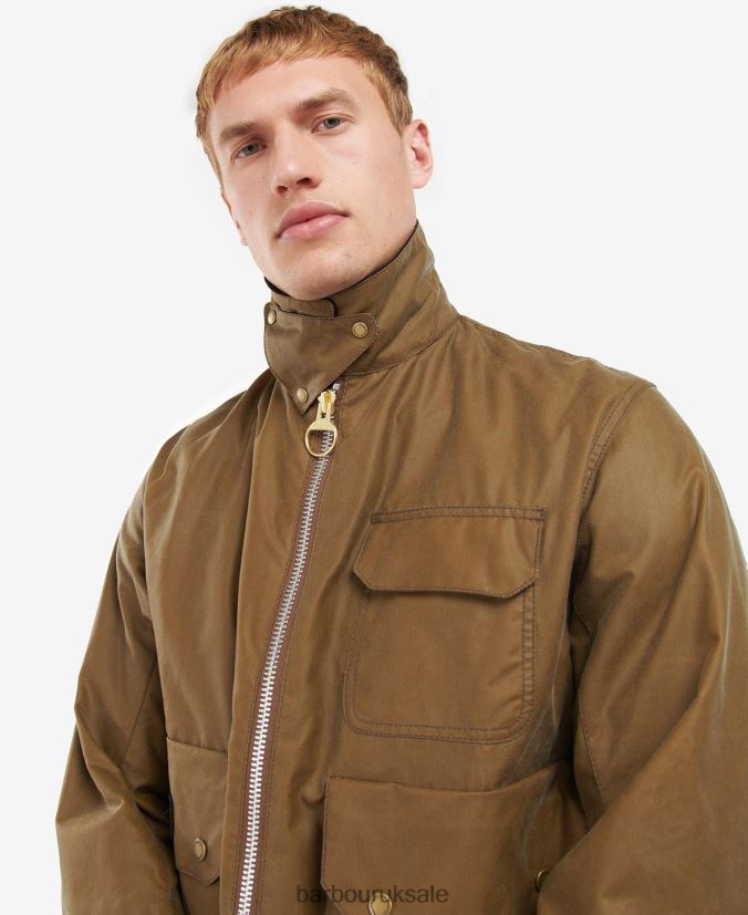 Harlow Waxed Jacket Barbour Men R08LB664 Clothing Sand