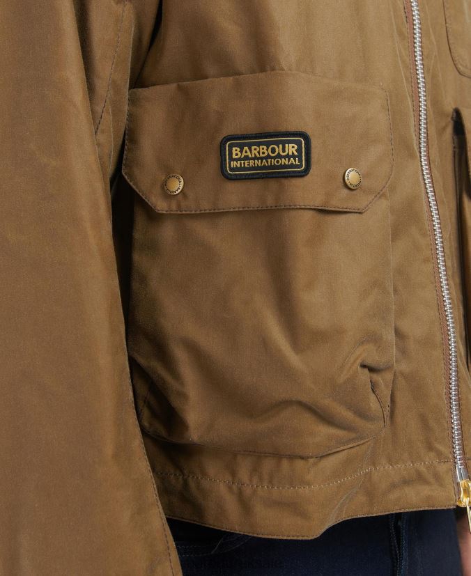 Harlow Waxed Jacket Barbour Men R08LB664 Clothing Sand