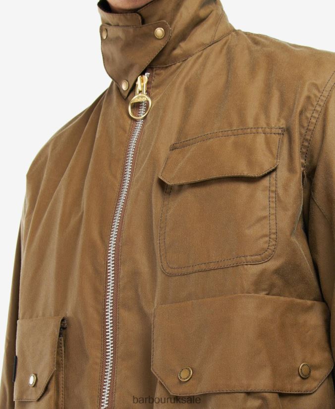 Harlow Waxed Jacket Barbour Men R08LB664 Clothing Sand