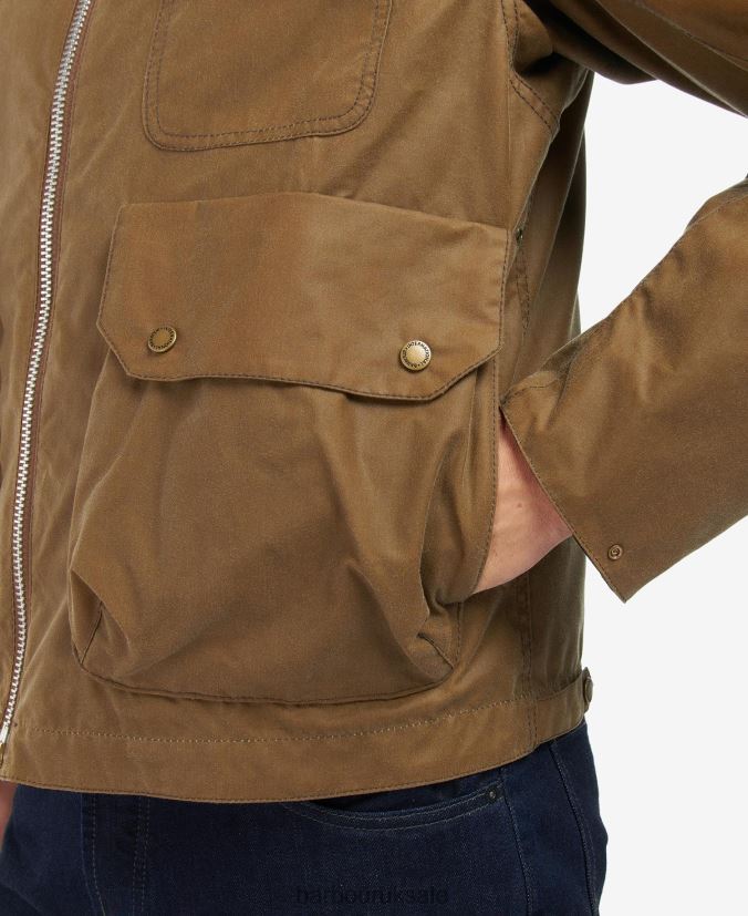 Harlow Waxed Jacket Barbour Men R08LB664 Clothing Sand