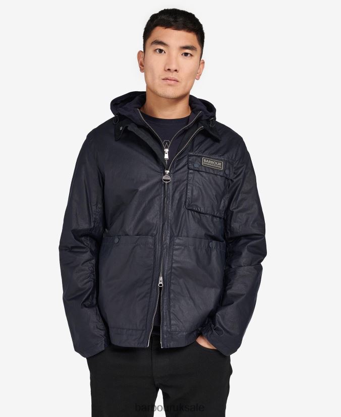 North Waxed Jacket Barbour Men R08LB650 Clothing Night Sky - Click Image to Close