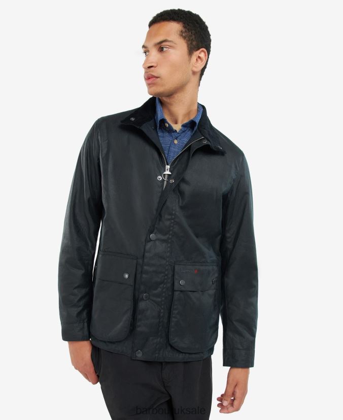 Riley Waxed Jacket Barbour Men R08LB652 Clothing Classic Navy