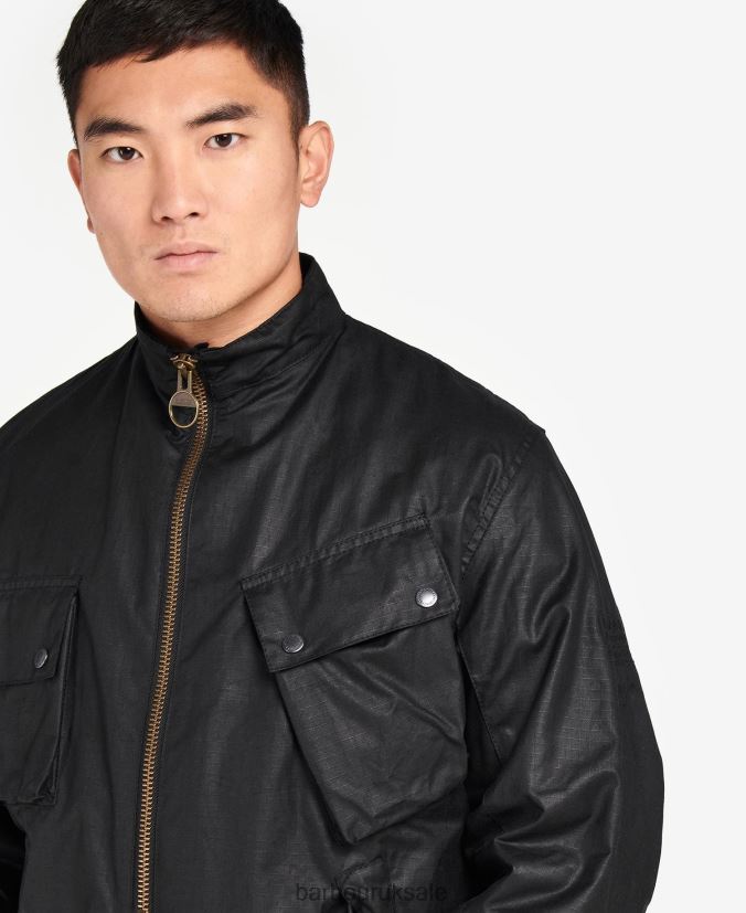 Roslin Waxed Jacket Barbour Men R08LB663 Clothing Classic Black