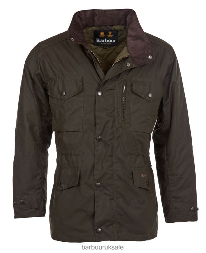 Sapper Wax Jacket Barbour Men R08LB636 Clothing Olive