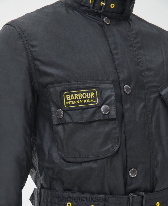 Slim International Wax Jacket Barbour Men R08LB614 Clothing Black