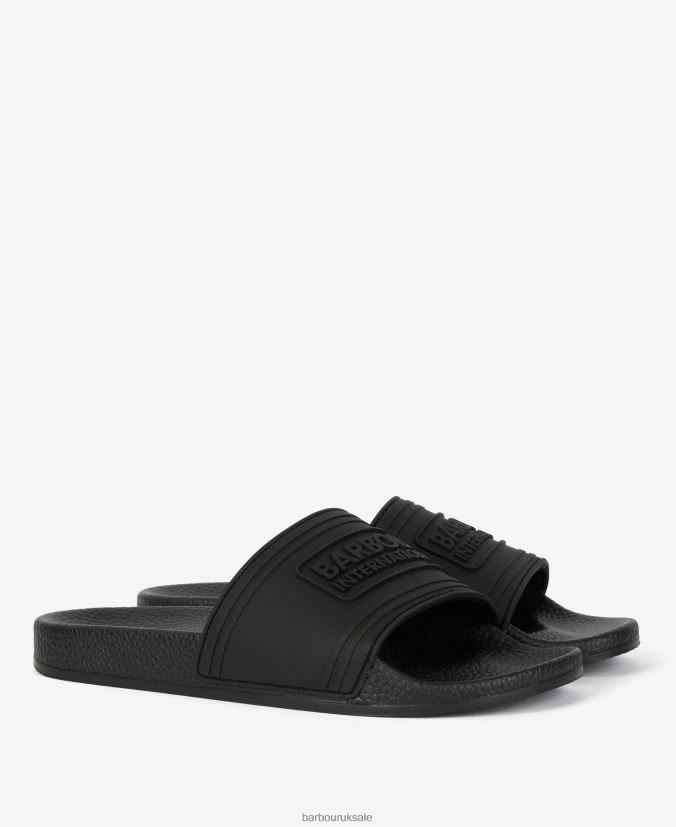 Logo Sliders Barbour Men R08LB61300 Footwear Classic Black