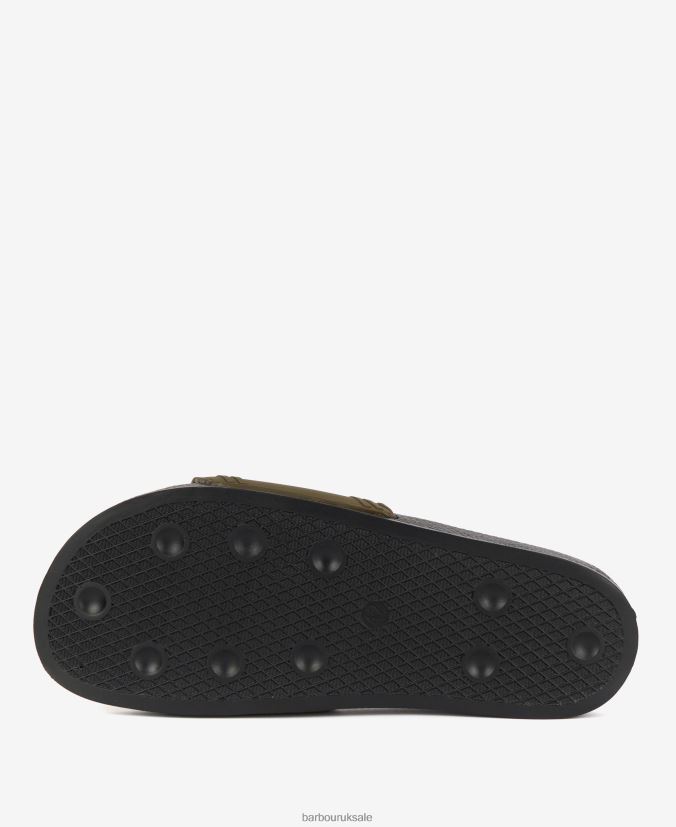 Logo Sliders Barbour Men R08LB61302 Footwear Classic Black