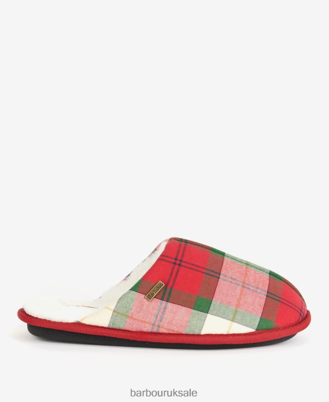 Young Slippers Barbour Men R08LB61254 Footwear Berry Red Tartan