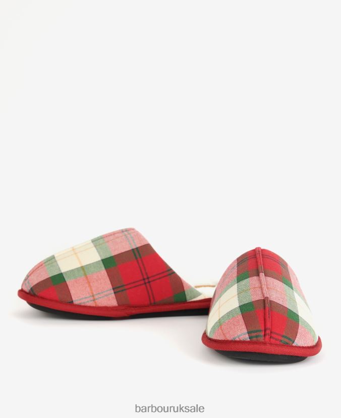 Young Slippers Barbour Men R08LB61254 Footwear Berry Red Tartan