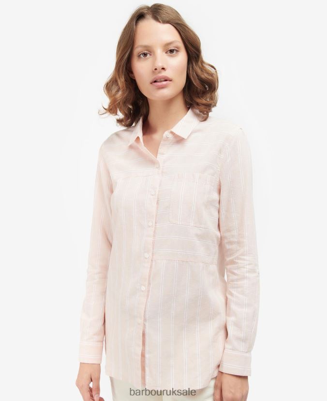 Beachfront Shirt Barbour Women R08LB61636 Clothing Light Peach - Click Image to Close