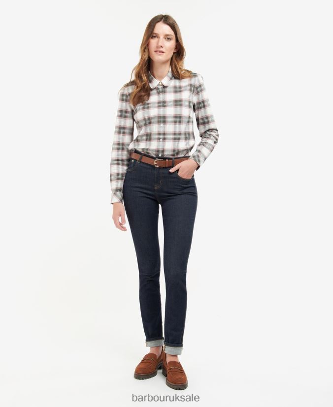 Daphne Shirt Barbour Women R08LB61621 Clothing Cloud/Olive Check