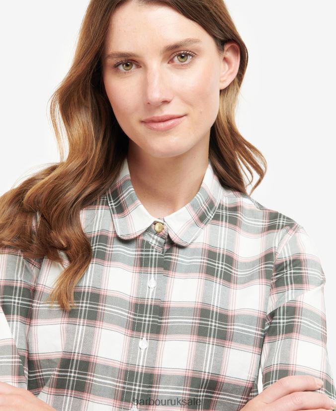 Daphne Shirt Barbour Women R08LB61621 Clothing Cloud/Olive Check