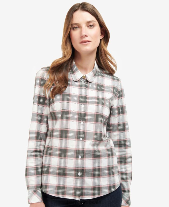 Daphne Shirt Barbour Women R08LB61621 Clothing Cloud/Olive Check