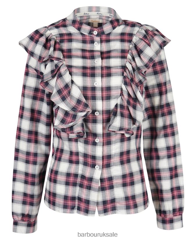 Pearl Shirt Barbour Women R08LB61627 Clothing Cloud/Navy Check