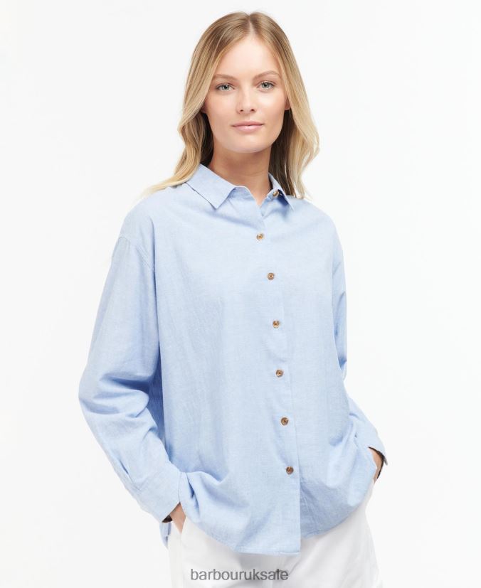 Rutherglen Shirt Barbour Women R08LB61595 Clothing Chambray