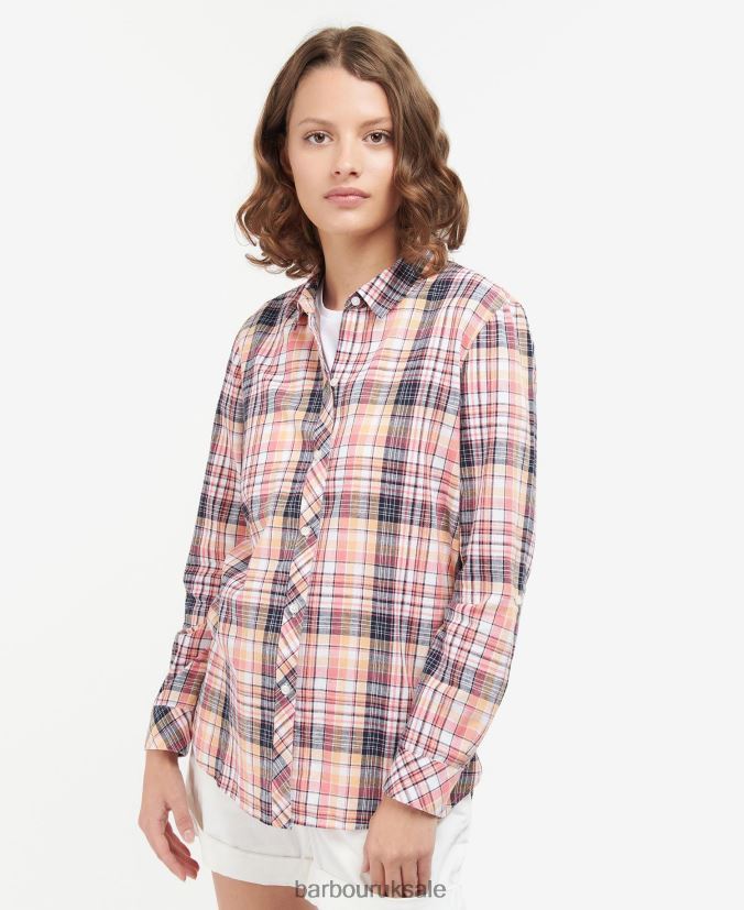 Seaglow Shirt Barbour Women R08LB61633 Clothing Navy Check - Click Image to Close