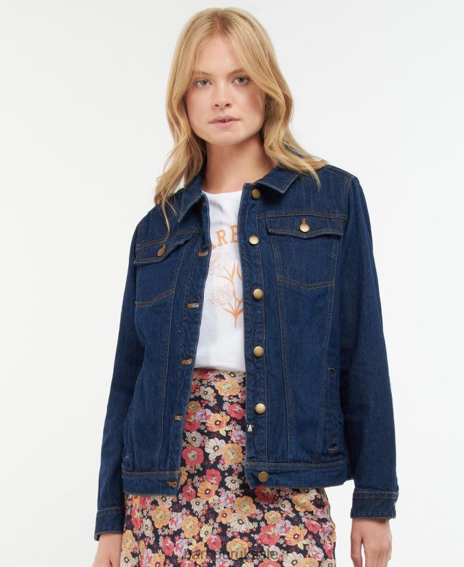 Adria Denim Jacket Barbour Women R08LB61588 Clothing Indigo