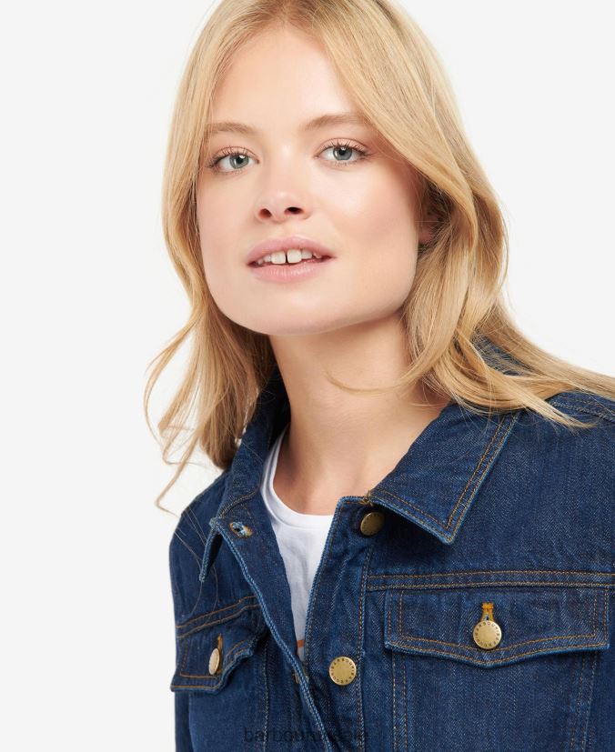 Adria Denim Jacket Barbour Women R08LB61588 Clothing Indigo