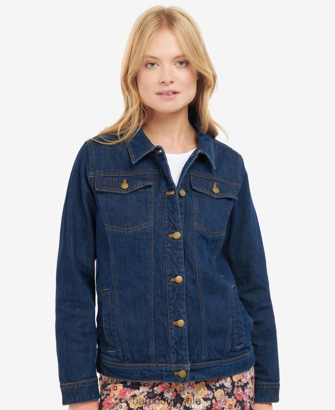 Adria Denim Jacket Barbour Women R08LB61588 Clothing Indigo