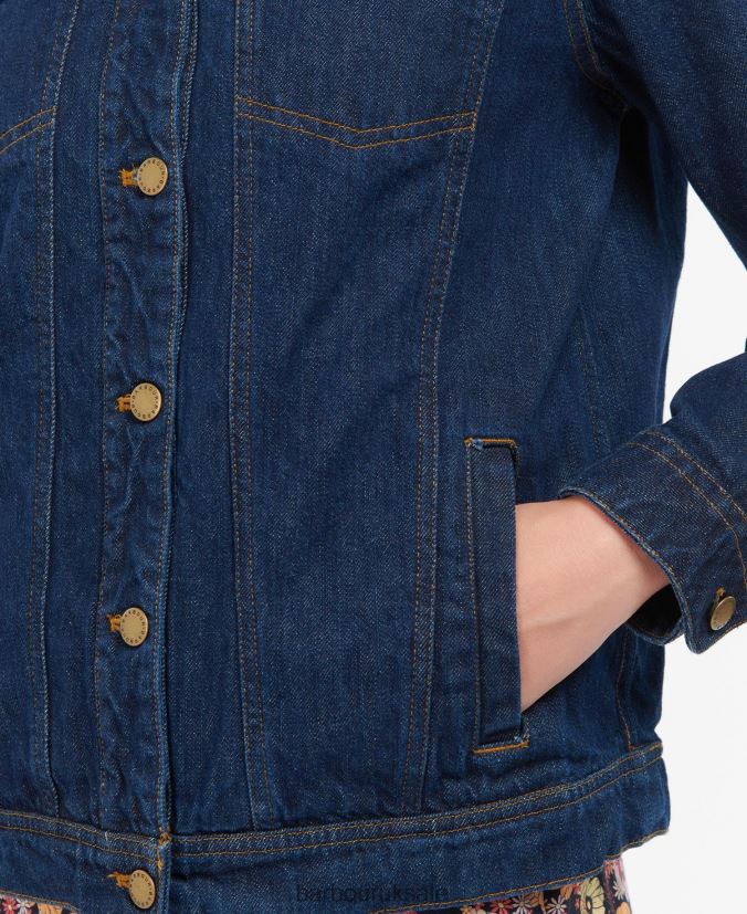 Adria Denim Jacket Barbour Women R08LB61588 Clothing Indigo