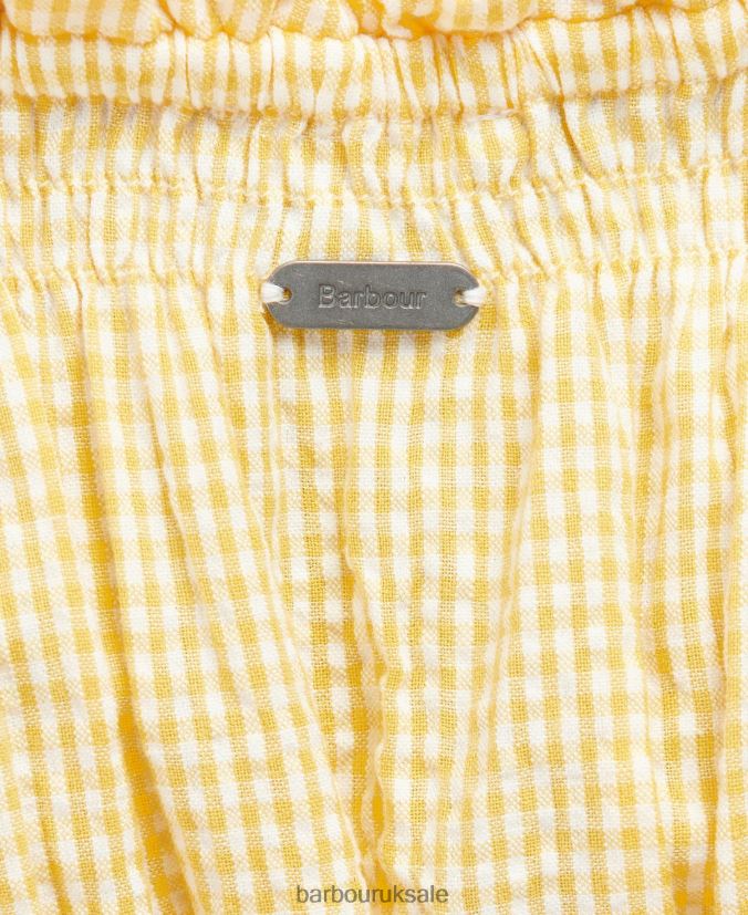 Abbey Dress Barbour Women R08LB61869 Clothing Sunrise Yellow Check