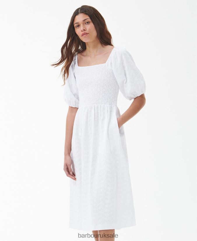 Areca Midi Dress Barbour Women R08LB61825 Clothing Classic White