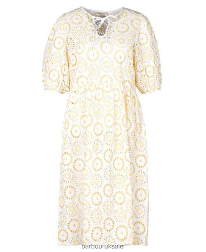 Edis Dress Barbour Women R08LB61823 Clothing White/Sunrise Yellow