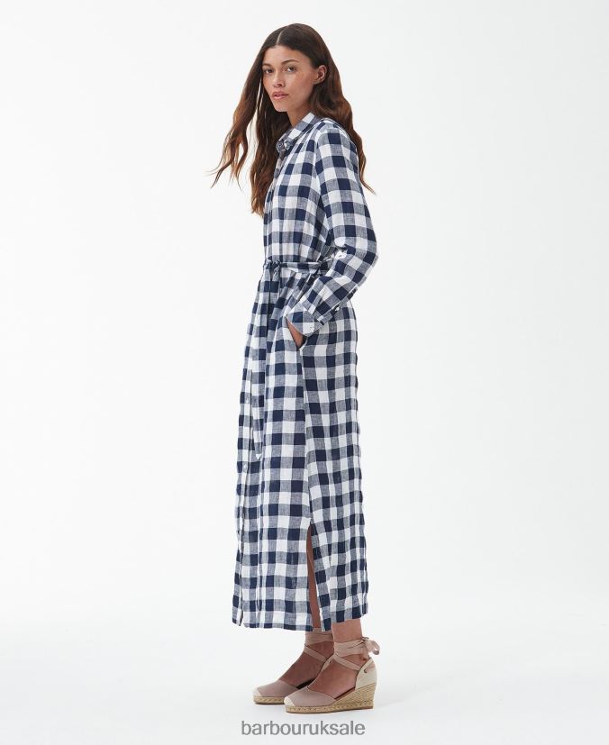 Marine Maxi Dress Barbour Women R08LB61820 Clothing Navy Check