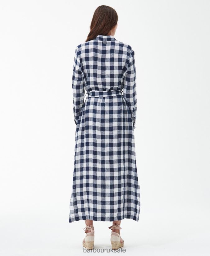 Marine Maxi Dress Barbour Women R08LB61820 Clothing Navy Check