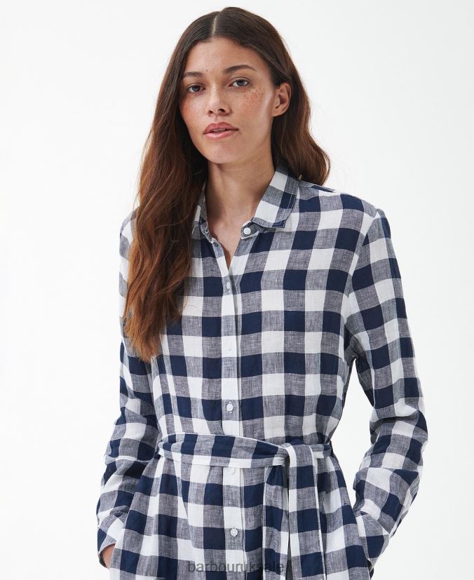 Marine Maxi Dress Barbour Women R08LB61820 Clothing Navy Check