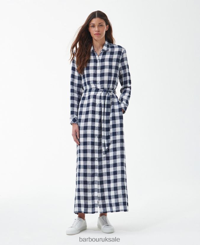 Marine Maxi Dress Barbour Women R08LB61820 Clothing Navy Check