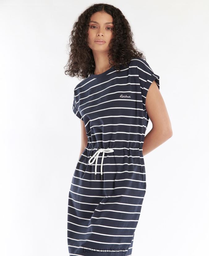 Marlo Stripe Dress Barbour Women R08LB61895 Clothing Navy/White