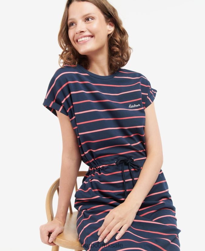 Marloes Stripe Dress Barbour Women R08LB61891 Clothing Navy/White