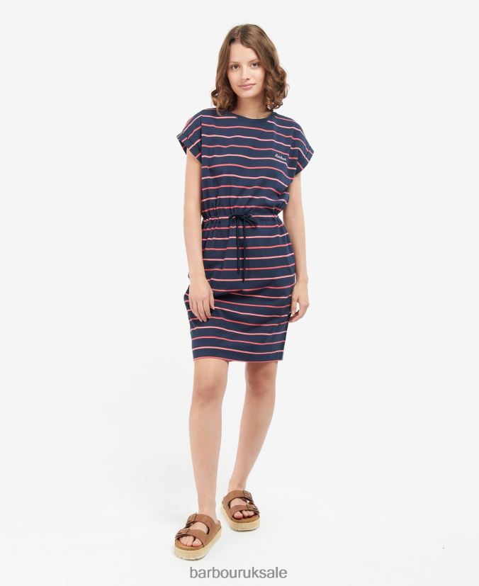 Marloes Stripe Dress Barbour Women R08LB61891 Clothing Navy/White