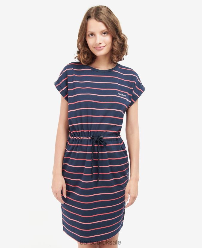 Marloes Stripe Dress Barbour Women R08LB61891 Clothing Navy/White