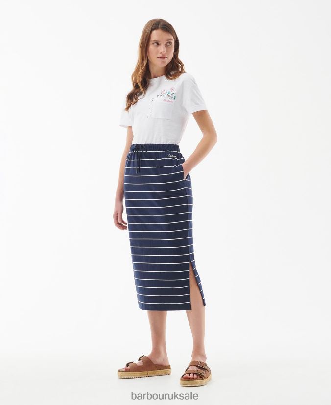 Overland Skirt Barbour Women R08LB61904 Clothing Navy Stripe