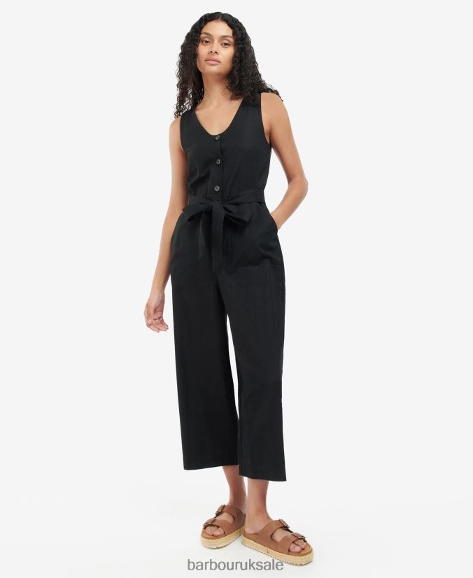 Penrose Jumpsuit Barbour Women R08LB61851 Clothing Black - Click Image to Close