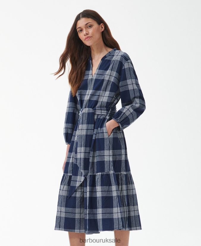 Renfew Dress Barbour Women R08LB61849 Clothing Indigo Check - Click Image to Close