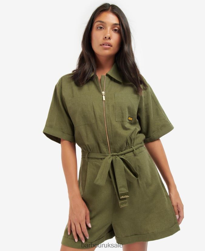 Reyes Playsuit Barbour Women R08LB61900 Clothing Iced Pistachio - Click Image to Close