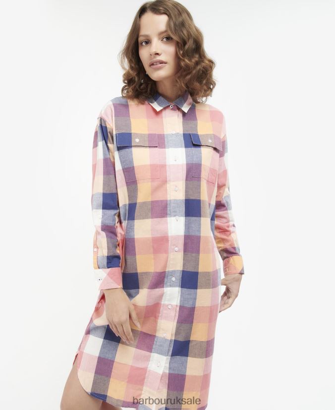 Summer Millcross Dress Barbour Women R08LB61835 Clothing Multi Check - Click Image to Close