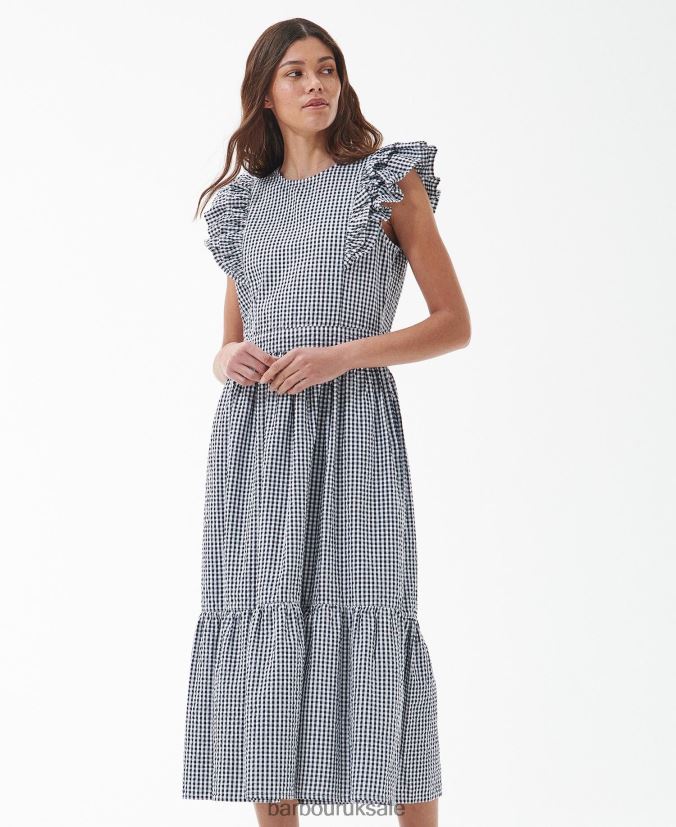 Thistle Midi Dress Barbour Women R08LB61829 Clothing Navy Check