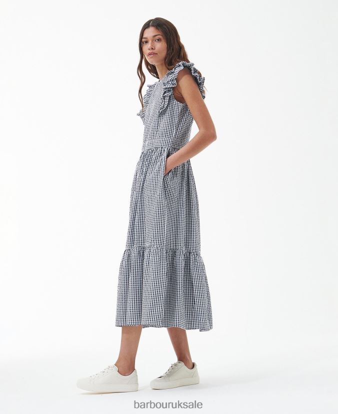 Thistle Midi Dress Barbour Women R08LB61829 Clothing Navy Check